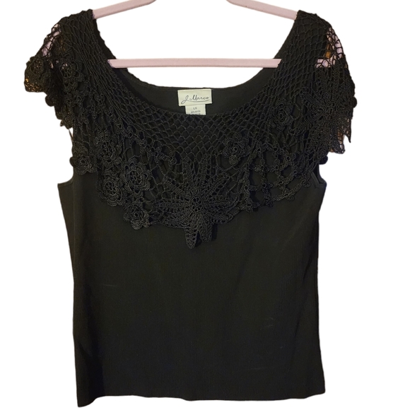 Womens tank sweater with lace overlay - Picture 1 of 5